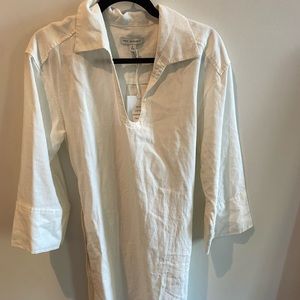 Free assembly white linen dress